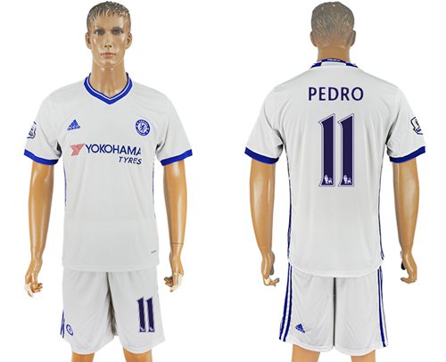 Chelsea #11 Pedro White Soccer Club Jersey - Click Image to Close